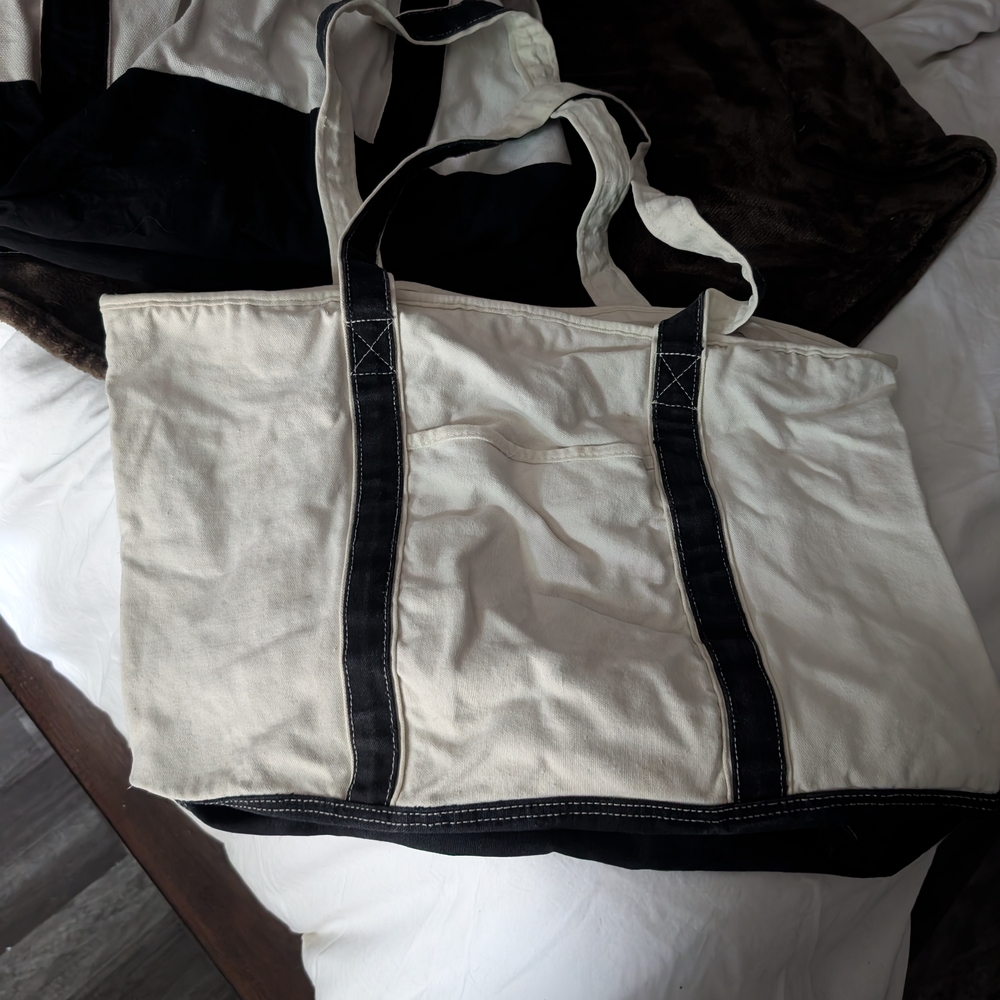 Canvas Tote Bag with Black Straps